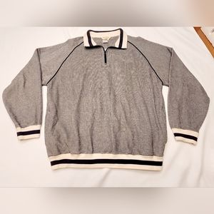 NORM THOMPSON Vintage Mens XL Pullover Long Sleeved Collared Sweater w/Pockets